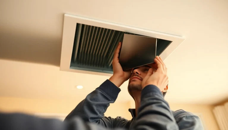 Air duct cleaning Salt Lake City: A technician inspecting ducts ensuring clean air quality.
