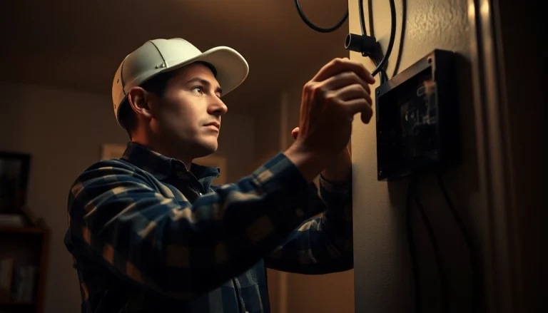 Professional service by Elektriker Notdienst repairing a circuit breaker during an emergency.
