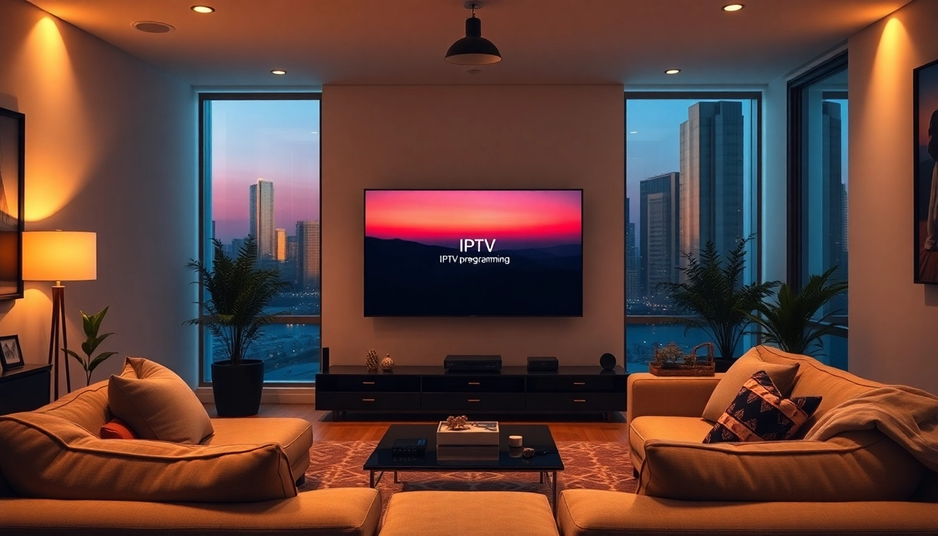 Enjoy seamless IPTV Suisse streaming in a modern, cozy living room.