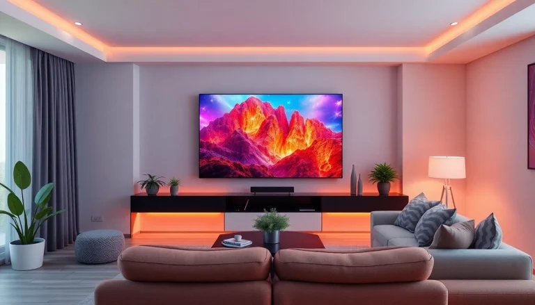 Enhance your entertainment with abonnement iptv showcasing vibrant streaming options on a modern living room TV.