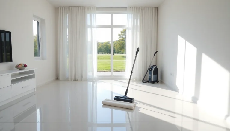 Showcasing a pristine space from bond cleaning Logan with sparkling floors and a refreshing ambiance.