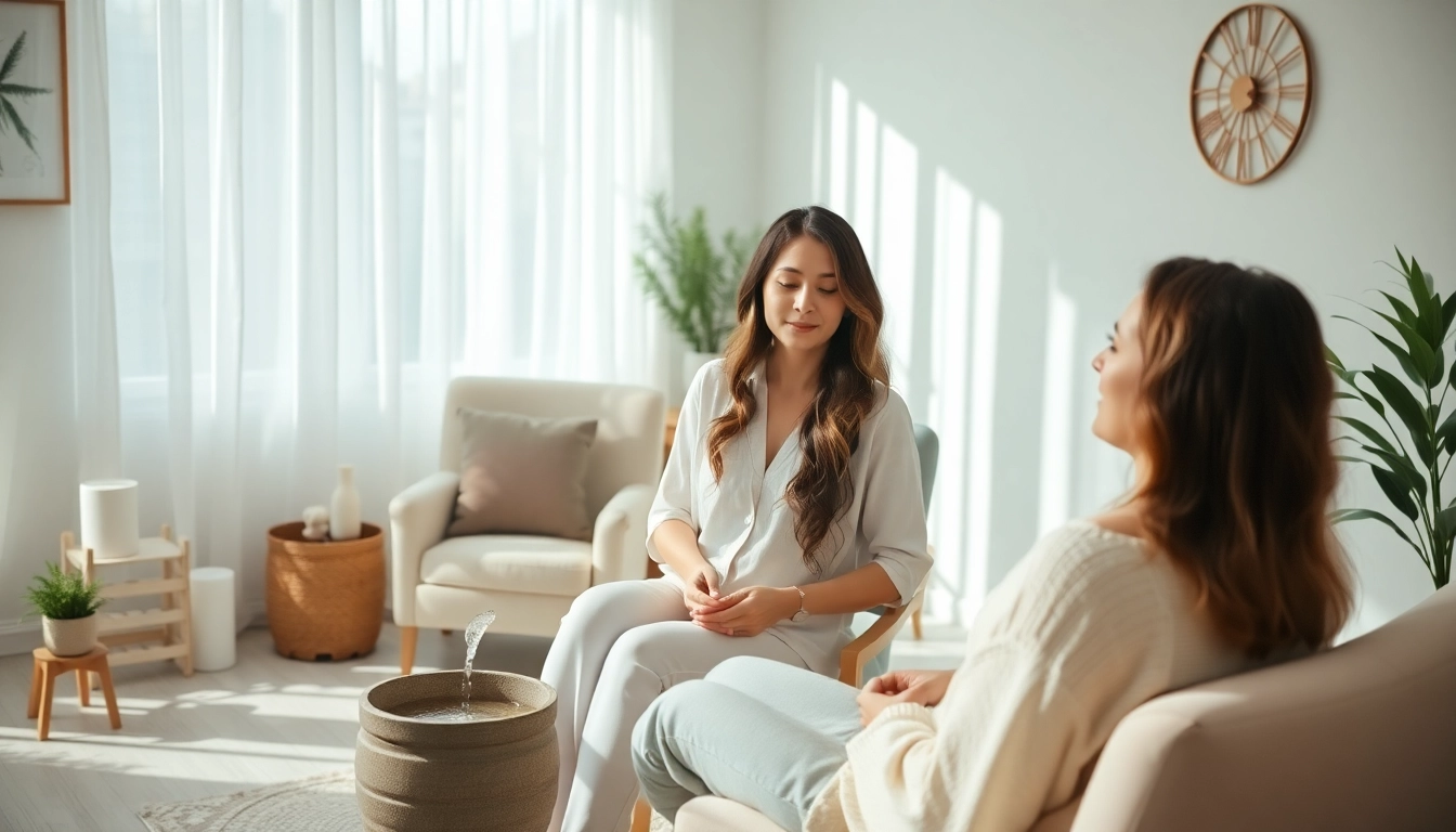 Enhance your understanding of hypnotherapy for anxiety with a calming therapy session illustration.