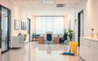 Enhance your workspace with Jacksonville commercial cleaning services, showcasing pristine office cleanliness and organization.