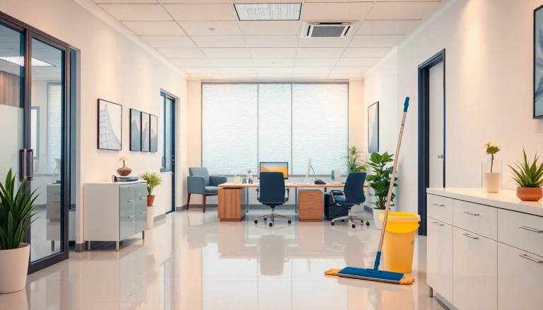 Enhance your workspace with Jacksonville commercial cleaning services, showcasing pristine office cleanliness and organization.