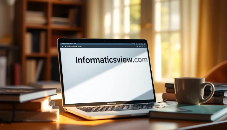 Engaging workspace featuring informaticsview.com on a laptop, enhancing productivity and inspiration.
