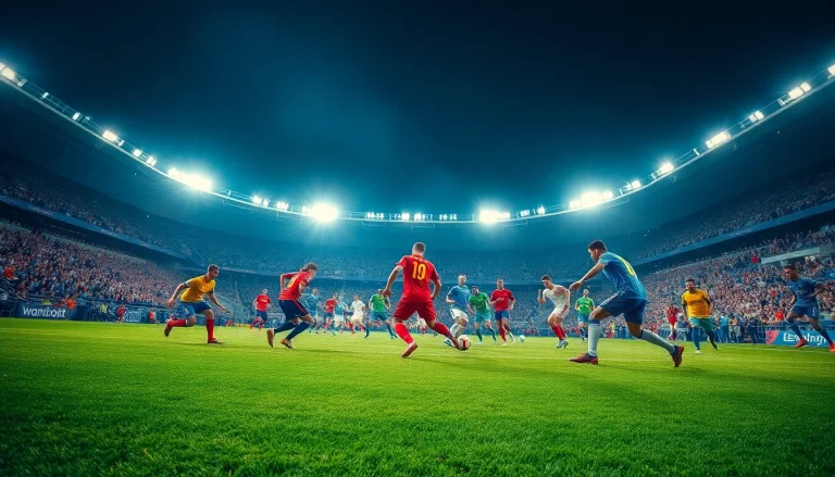 วิเคราะห์บอล during a thrilling match showcasing players, vibrant colors, and intense action on the field.