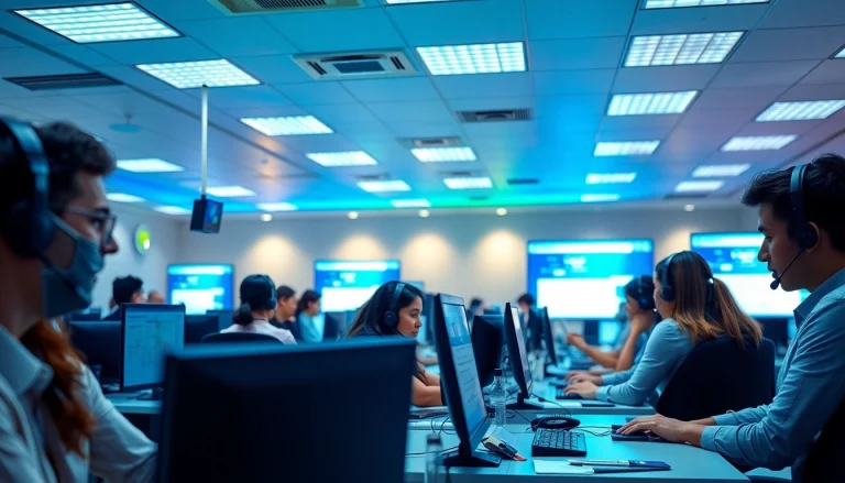 Engaged agents at a call center in Tijuana provide exceptional customer service in a modern environment.