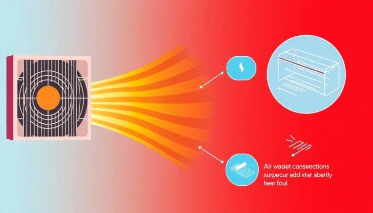 AC blowing but not cold air, depicting an air conditioning unit with visuals of air flow issues and potential solutions.