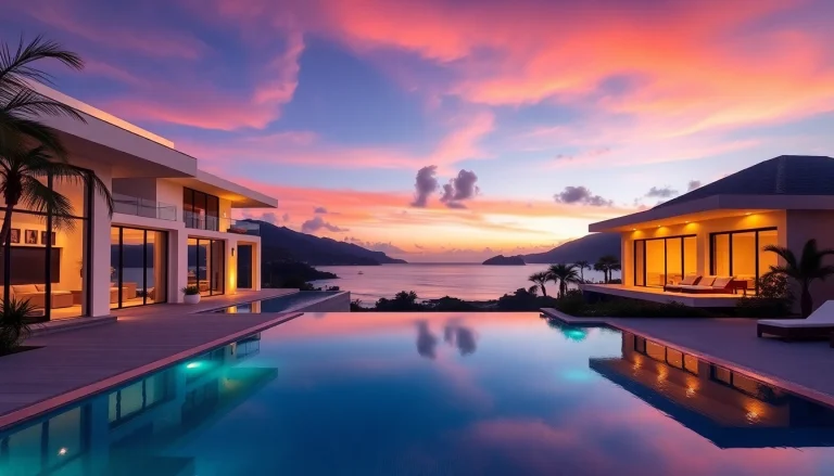 Experience modern luxury villas in St. Martin featuring elegant architecture and serene ocean views.