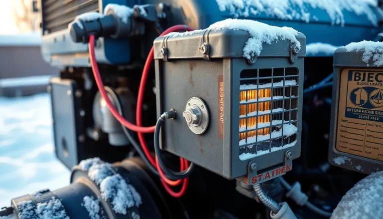 Efficient diesel block heater warming an engine, ensuring optimal performance in cold weather.