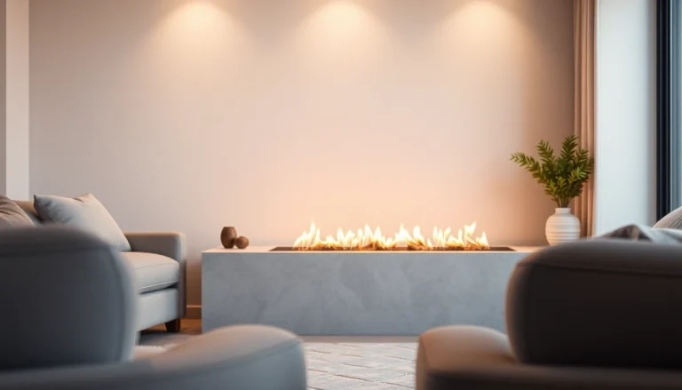 Automatic ethanol fireplace provides a stylish, eco-friendly heat source with sleek design and warm, inviting flames.