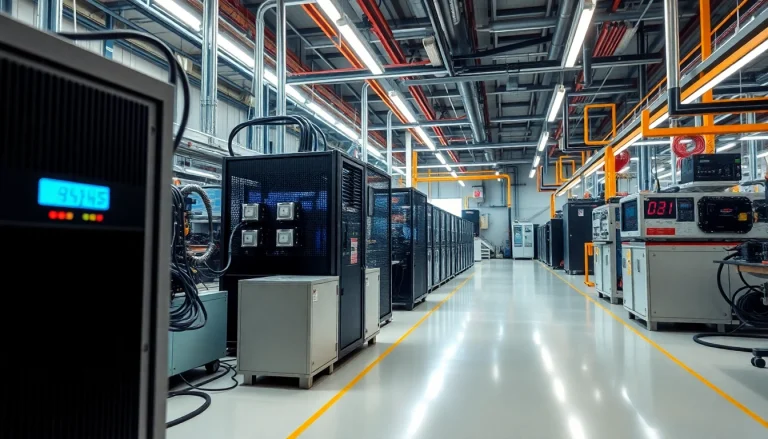 Power Supply Manufacturer showcasing advanced production processes in a modern factory environment.