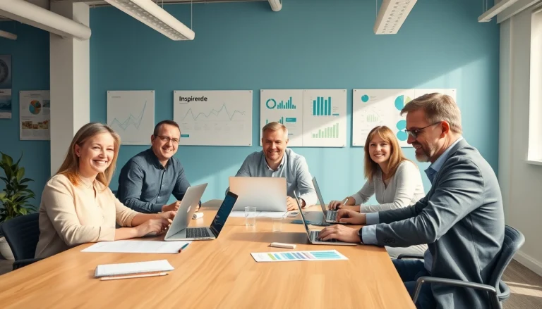 Marketing für pflegedienste: Team von Marketingexperten beim Arbeiten in einem modernen Büro