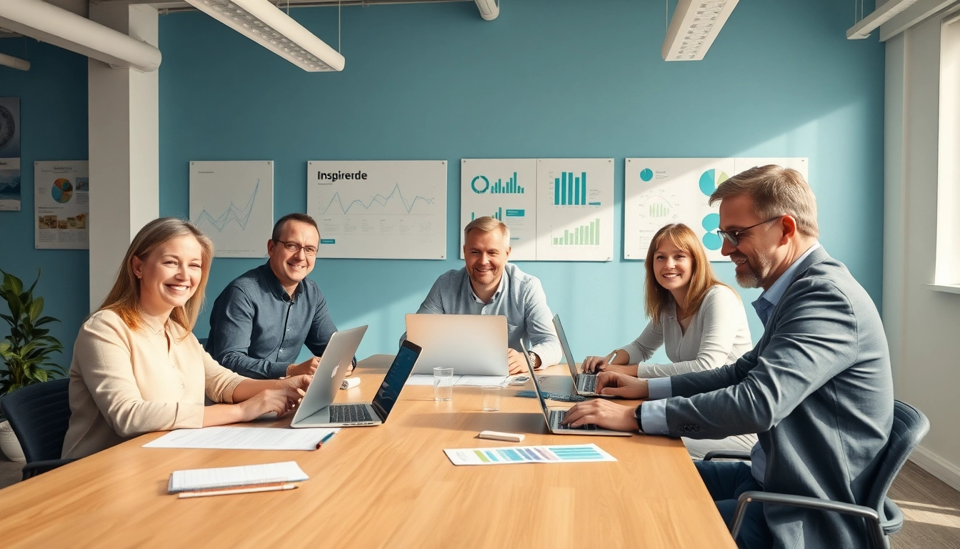 Marketing für pflegedienste: Team von Marketingexperten beim Arbeiten in einem modernen Büro