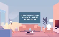 Showcase the best smart home gadgets prominently displayed in a stylish living room setting, enhancing comfort and convenience.