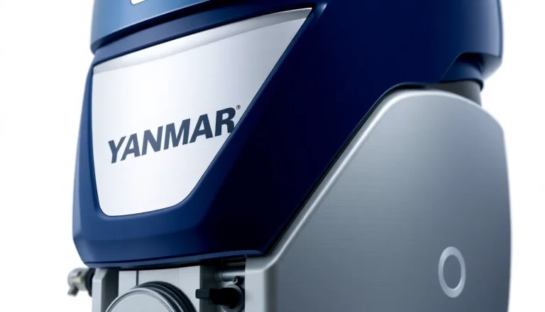Showcasing the powerful YANMAR 6LF530 INBOARD DIESEL ENGINE SALE! with a sleek design angle view highlighting its features.