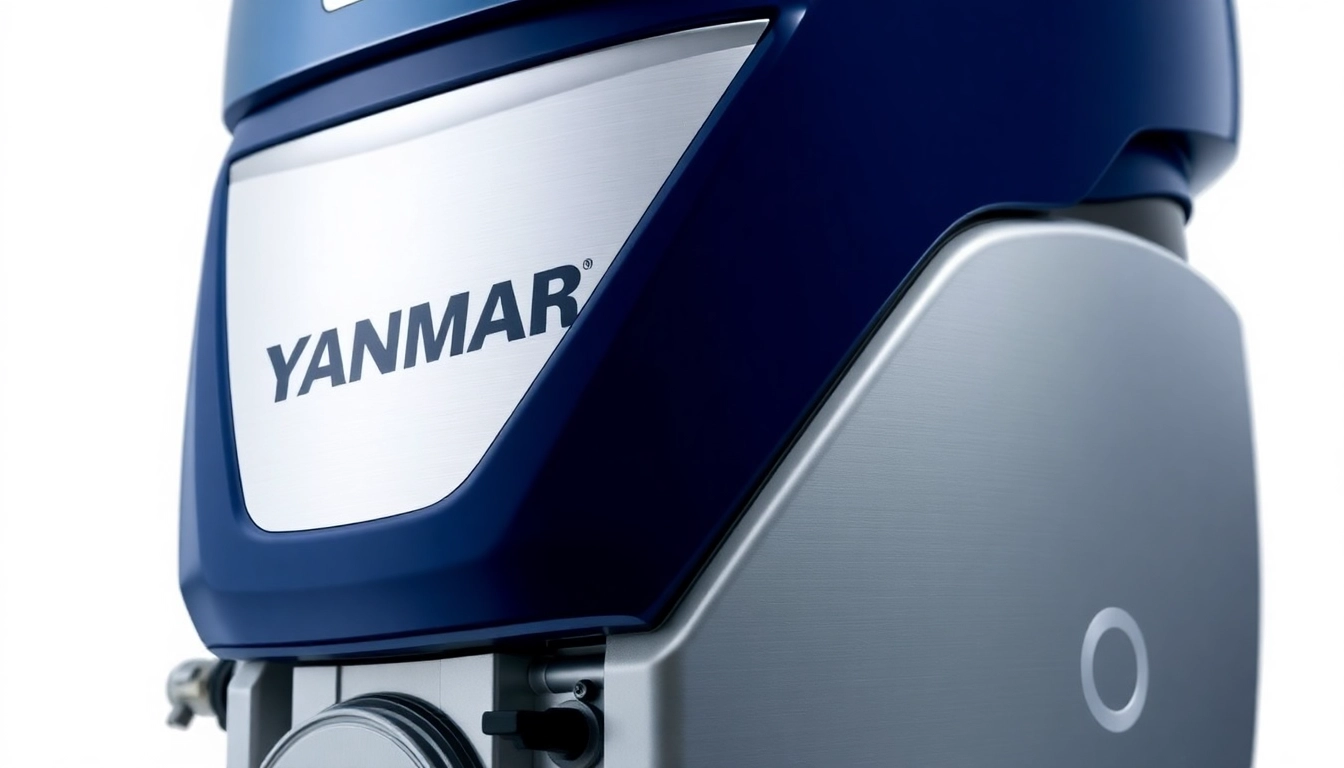 Showcasing the powerful YANMAR 6LF530 INBOARD DIESEL ENGINE SALE! with a sleek design angle view highlighting its features.