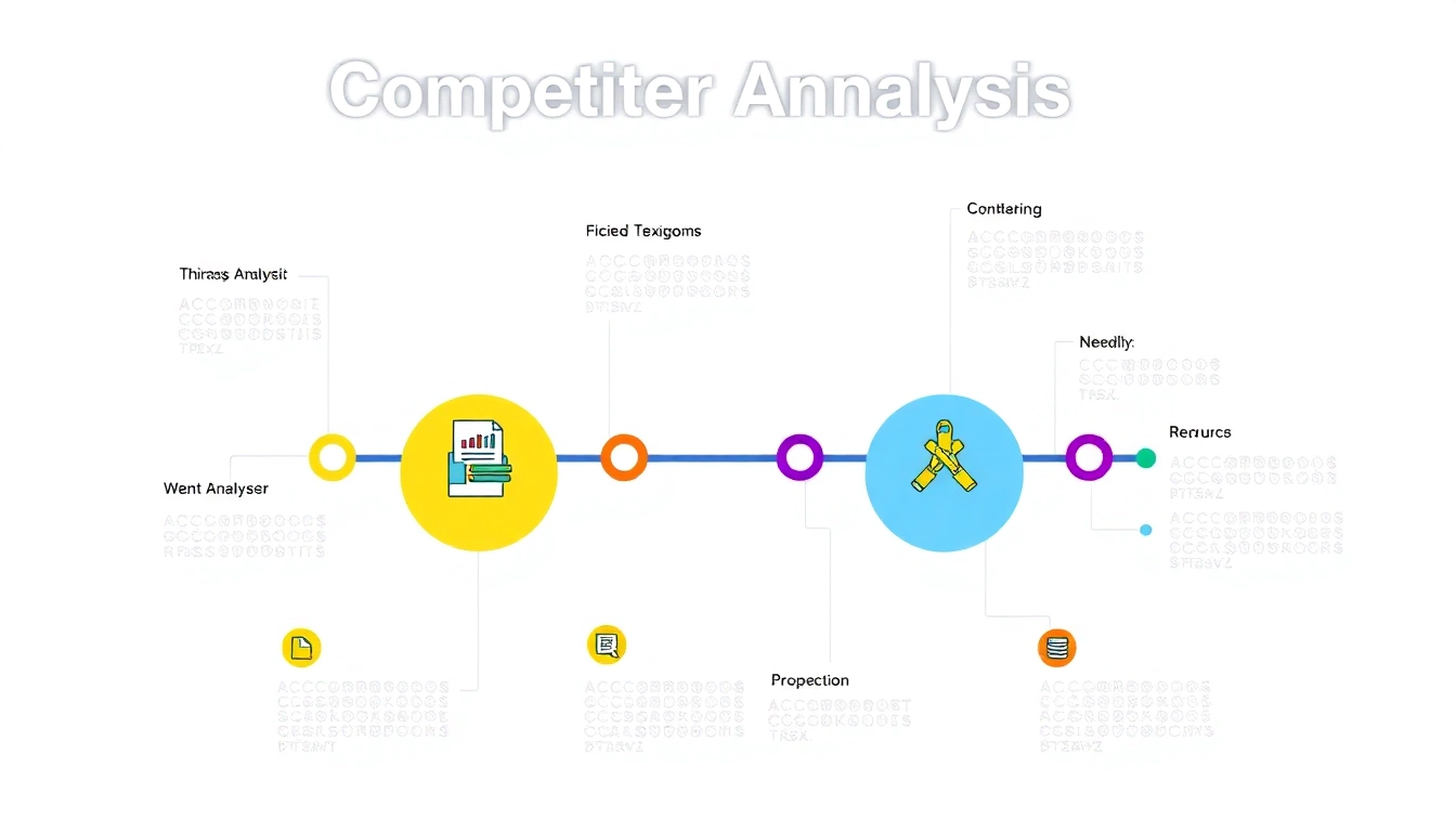 Illustration of competitor analysis process, showcasing steps to compare strengths, weaknesses, and marketing strategies effectively.