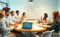 Strategic marketing für pflegedienste meeting with diverse professionals in a collaborative atmosphere