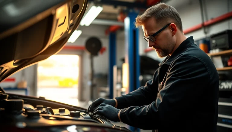 Find the best mechanic near me fixing a car's engine with expert precision.