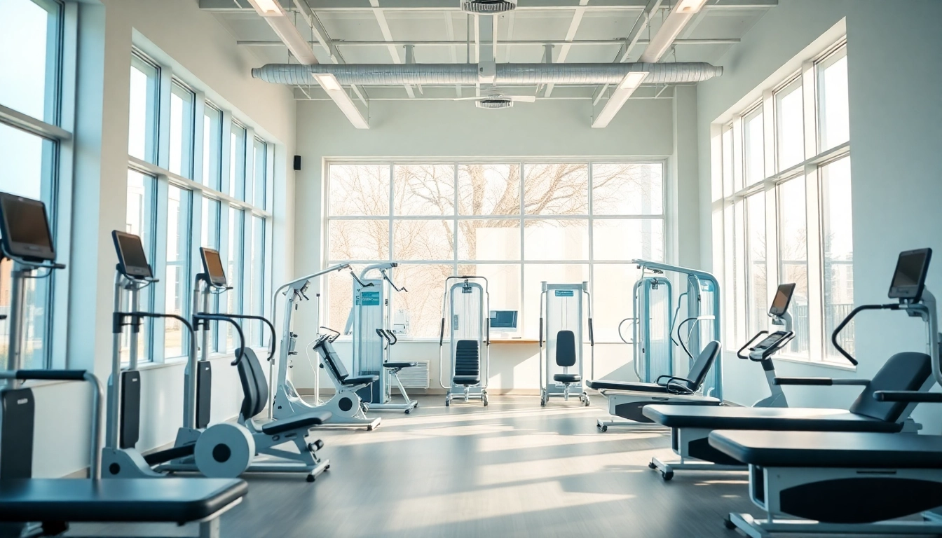 Showcase of rehabilitation equipment by a leading Rehabilitation Equipment Supplier in a modern therapy setting.