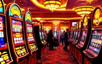 main slot demo game experience with colorful machines in a vibrant casino environment