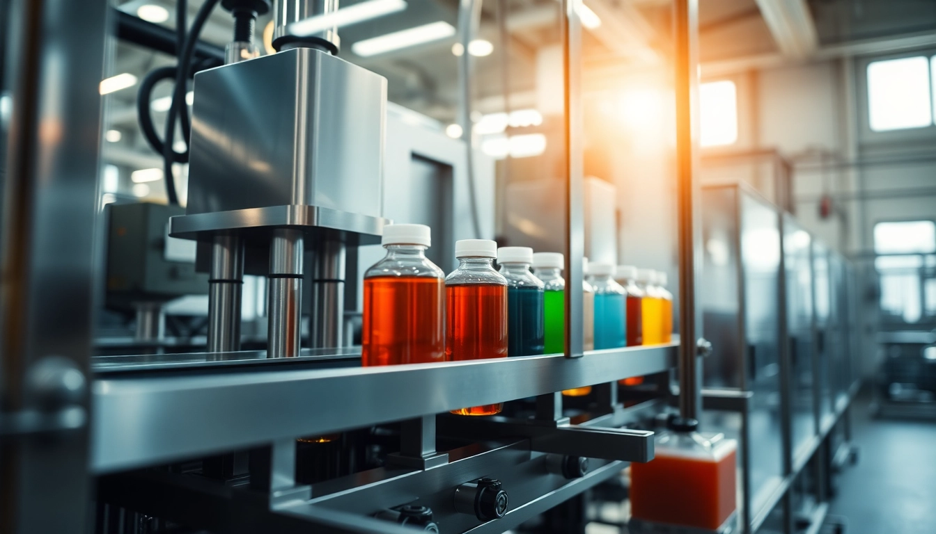 Liquid Packaging Machine Supplier showcasing advanced filling technology and vibrant packaged products