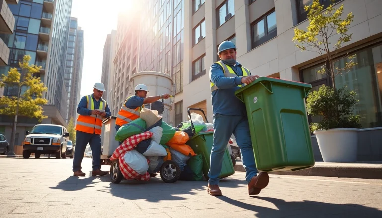 Fast Rubbish Removal team actively clearing debris from a residential area.
