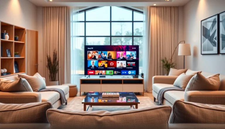 Experience a 24h iptv test with a cozy streaming setup showcasing vibrant channels.