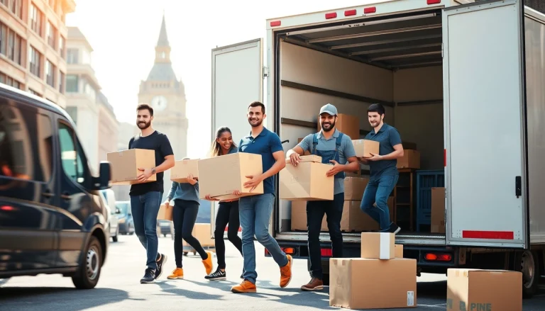London moving services team expertly handling a busy city move with dynamic teamwork.