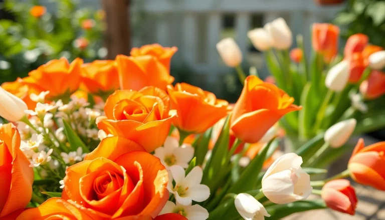 Admire exquisite Orange County event flowers in a vibrant garden setting, radiating joy.