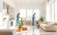 Efficient Move Out Cleaning Camarillo service in a bright and tidy living room.