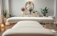Liege für Kosmetik in entspannendem Ambiente für professionelle Behandlungen.