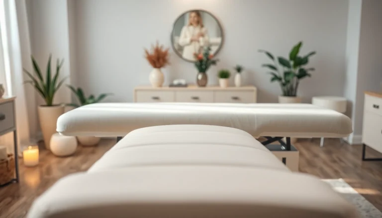 Liege für Kosmetik in entspannendem Ambiente für professionelle Behandlungen.