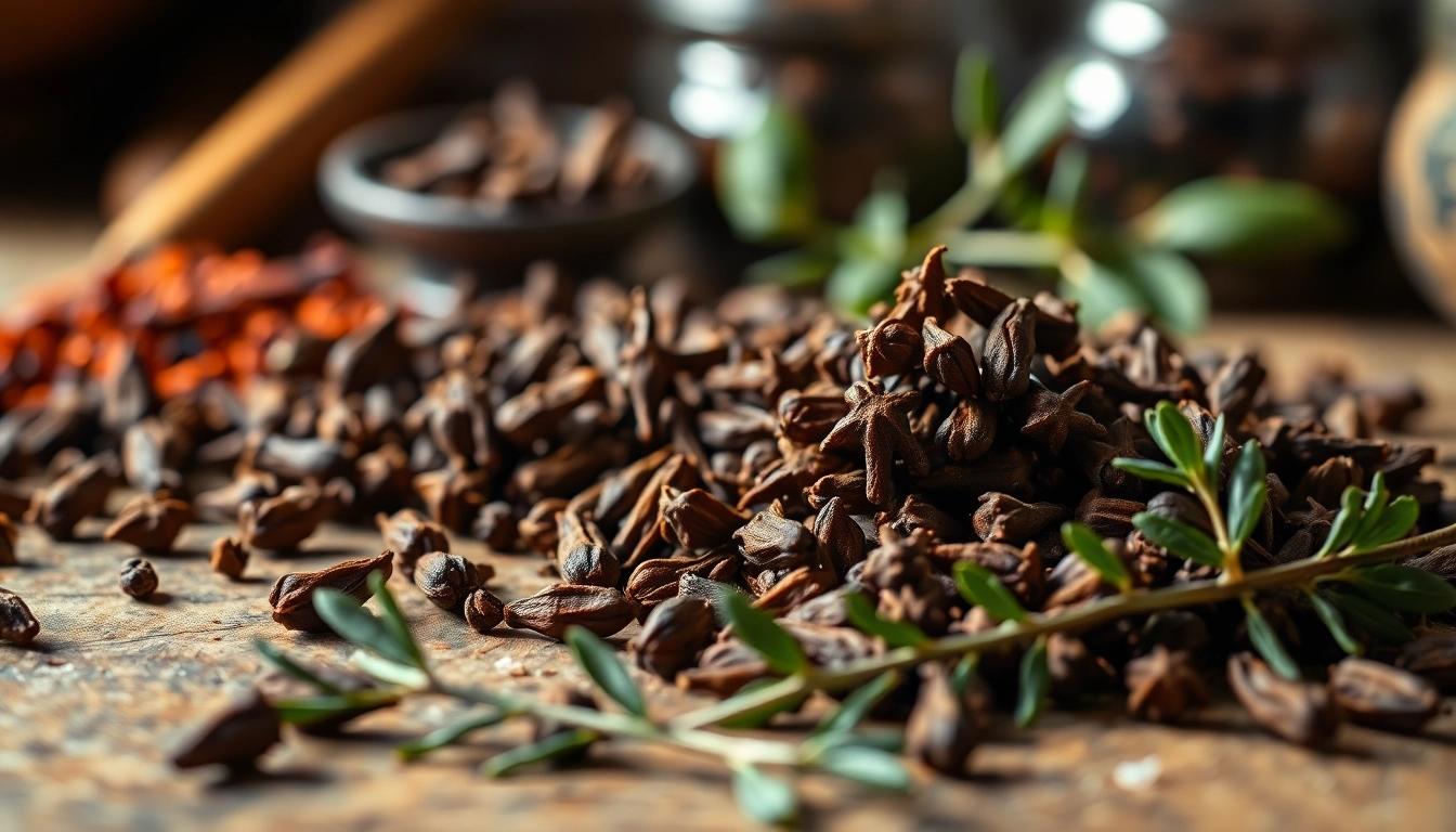 Showcasing whole cloves on a wooden surface, highlighting their unique texture and culinary appeal.