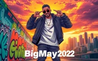 Showcasing BigMay202 songs, the vibrant album artwork features the artist in an urban setting.
