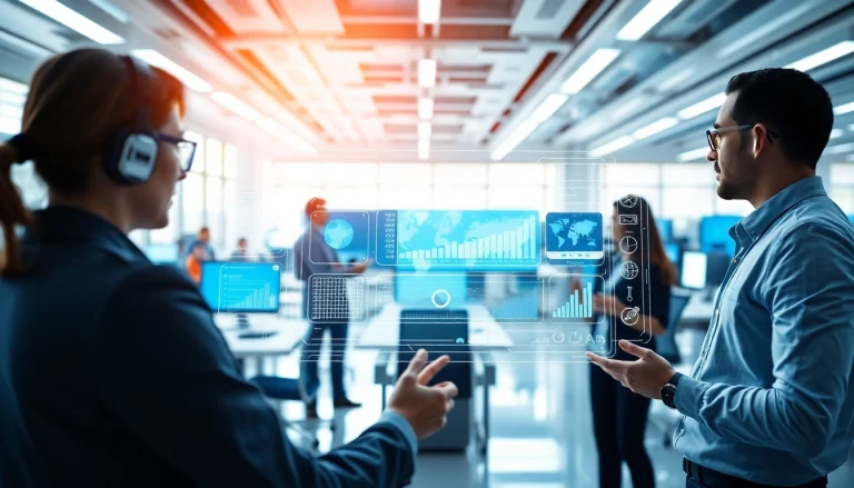 Enhancing productivity with agentic AI technology showcased in a modern workspace environment.