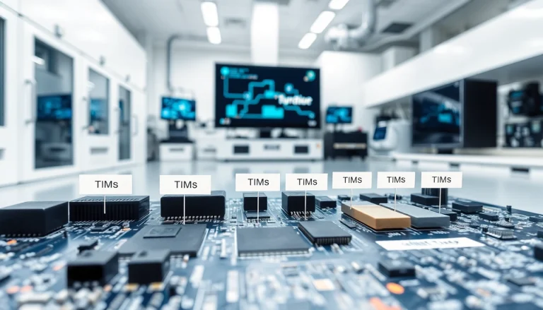 Showcasing thermal management materials on a circuit board to demonstrate effective heat dissipation.