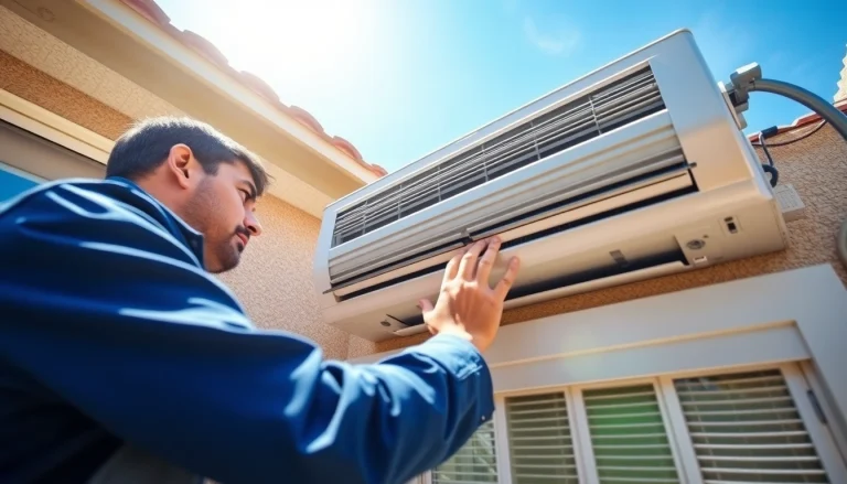 AC repair Glendale AZ technician servicing a residential air conditioning unit.