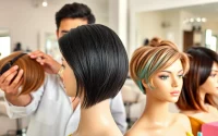 Showcasing hairstyles for thin hair with stylish short cuts suitable for various occasions.