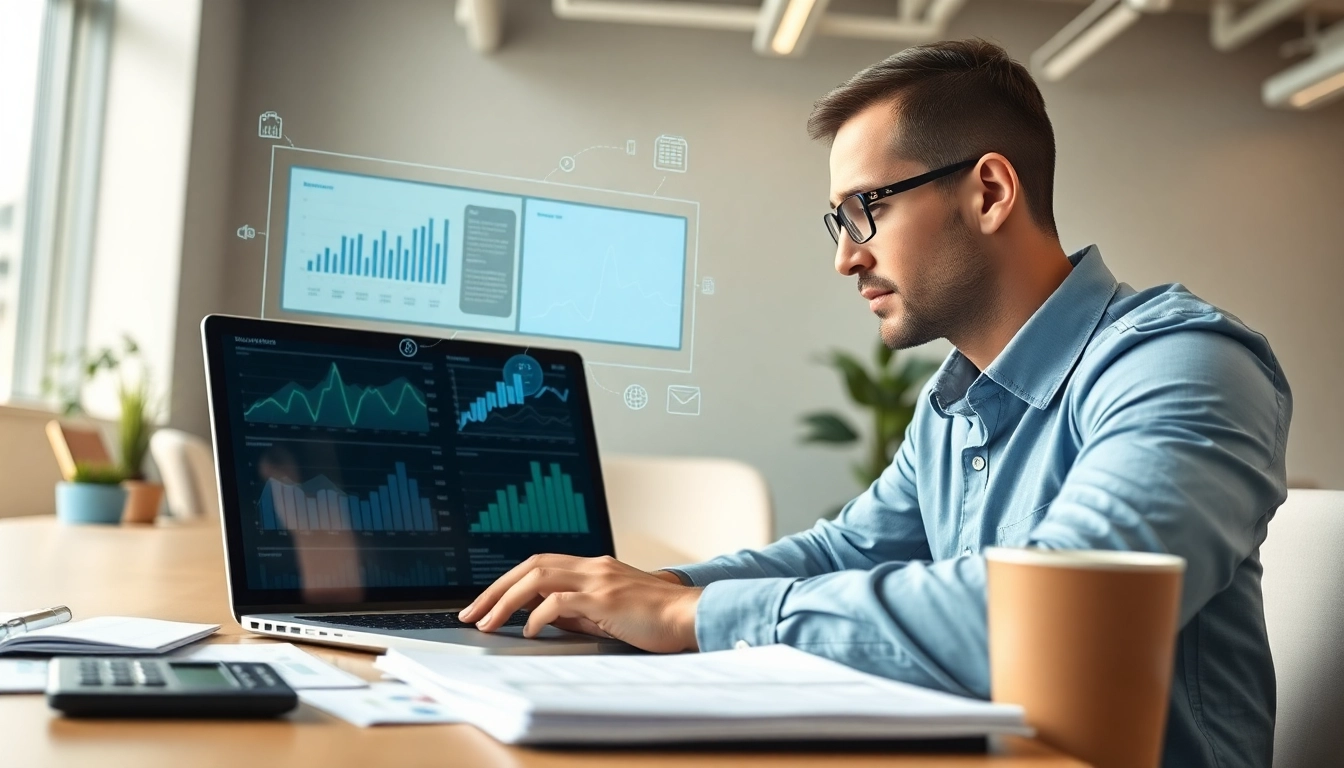 Streamlining AR invoicing and collections through professional accounting practices in a modern office.