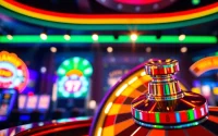 Watch Crazy Time live action on a colorful spinning wheel with exciting game elements.
