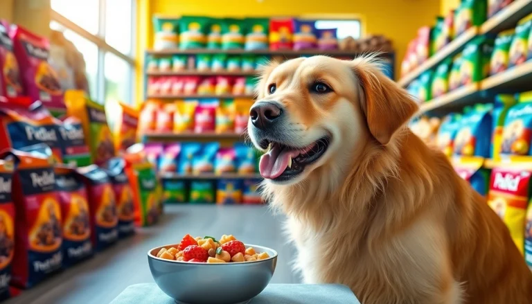 Shop for premium Healthy dog food store Vancouver with a happy dog enjoying nutritious meals.