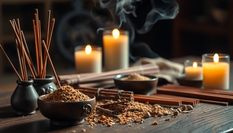 Brûler des bâtons d'oriental incenses sur une table en bois, créant une ambiance chaleureuse.
