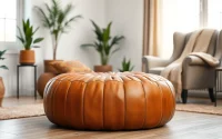 Enhance your space with Moroccan leather poufs from http://labboho.com/collections/leather-poufs-ottomans, showcasing artisanal craftsmanship.
