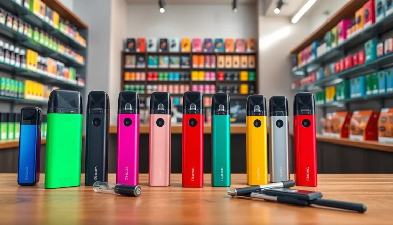 Hqd pods in vibrant flavors displayed prominently in a modern vape shop
