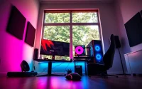 Optimalkan pengalaman bermain LXTOTO dengan setup gaming modern dan pencahayaan RGB yang menarik.