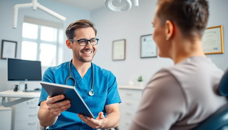Get expert orthodontic care near me from a welcoming professional in a bright dental clinic.