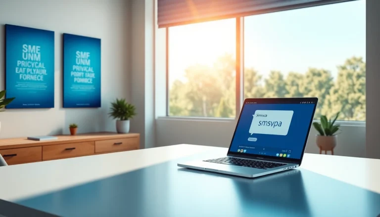 Engaging view of smsvpa interface on a laptop in a professional digital workspace.