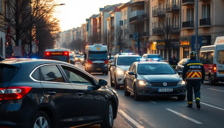 A traffic accident scene in Düzce showcases emergency responders attending to victims, highlighting a serious situation.